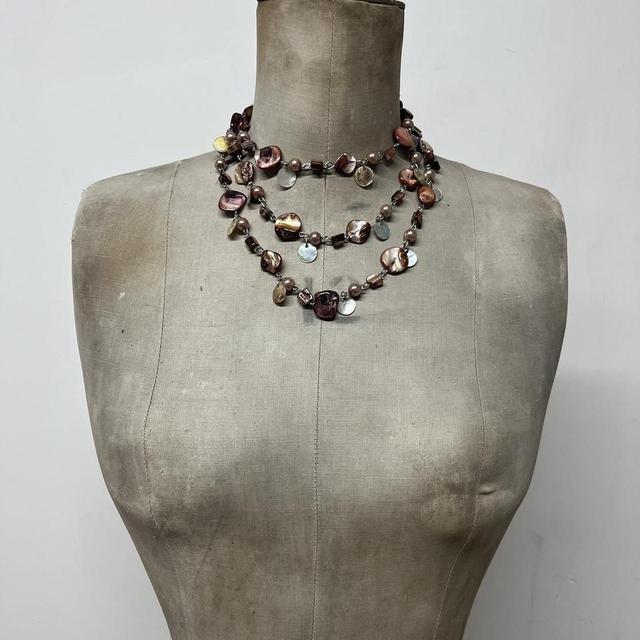 Brown long Pearl chain fairy necklace