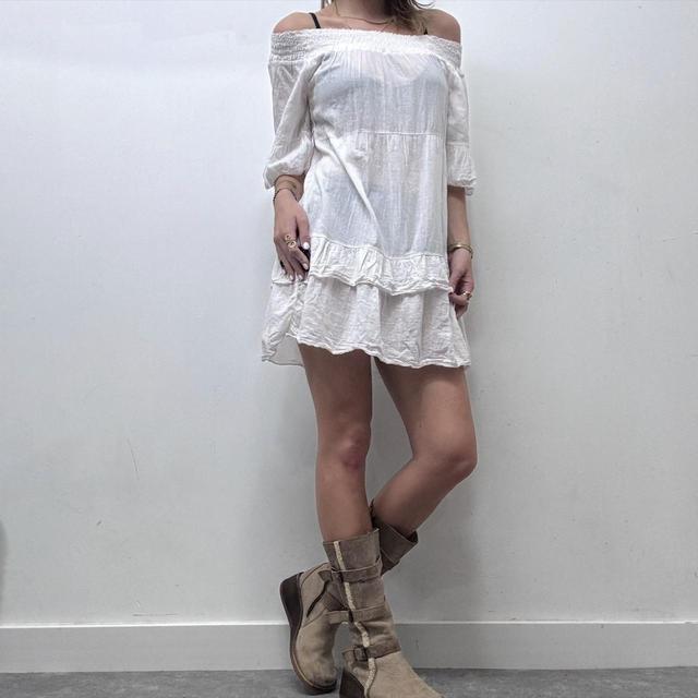 Sheer white cotton dress