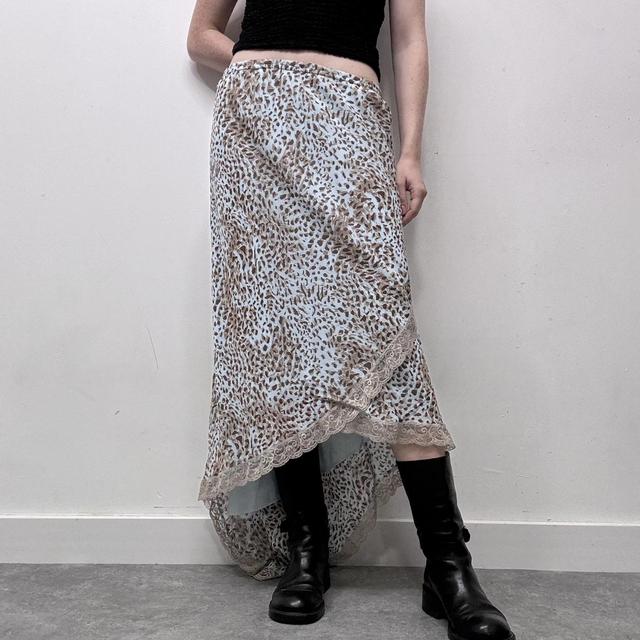Leopard lace maxi skirt