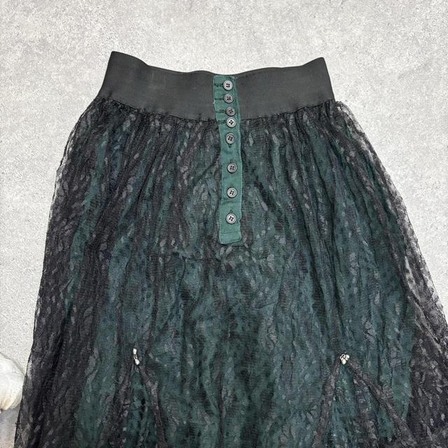 Gothic sheer black mesh maxi skirt