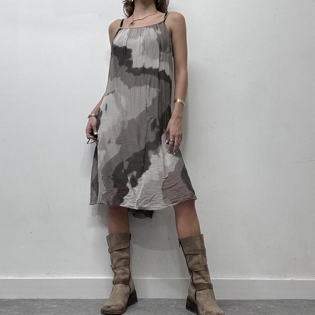 Silk floral watercolour mini dress