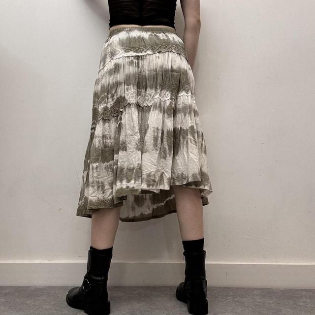 Distressed lace boho skirt