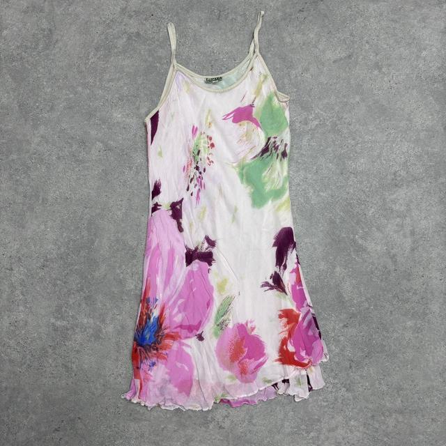 Watercolour bias mini dress