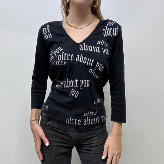 Grunge graphic text t-shirt