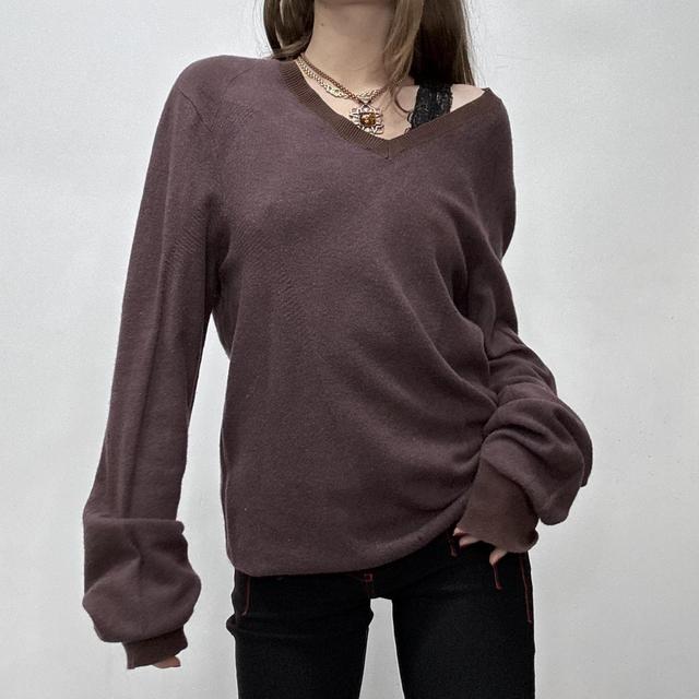 Slouchy wool burgandy jumper