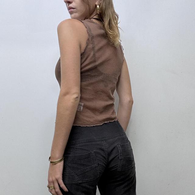 Sheer brown mesh fairy vest
