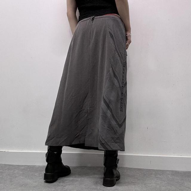 Pinstripe grey suit office skirt
