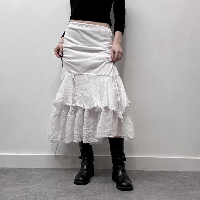 White layered sheer cotton fairy skirt