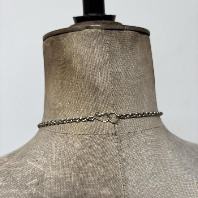 Silver wire gemstone necklace