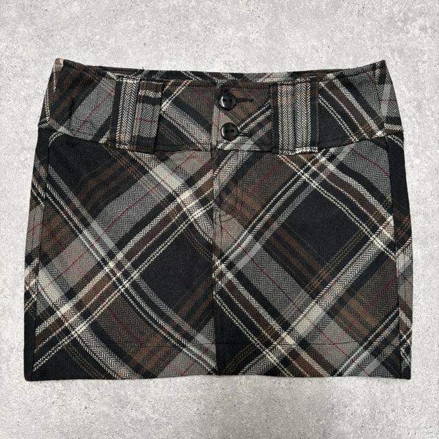 Tartan printed mini skirt