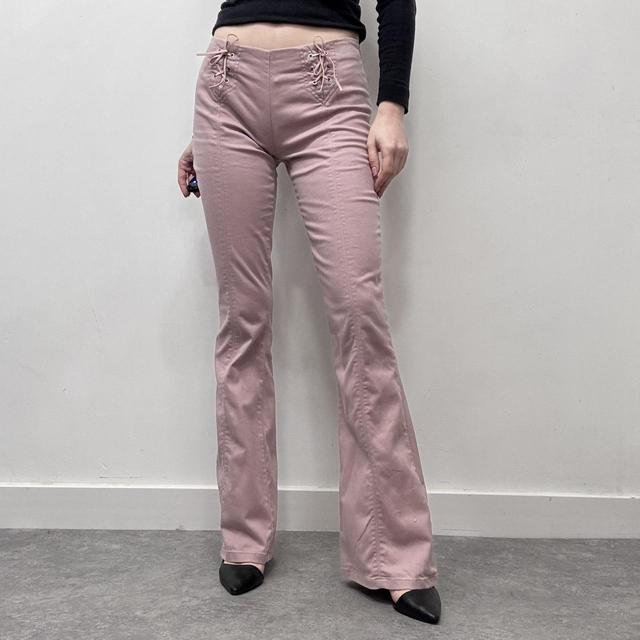 Pink corset flared jeans