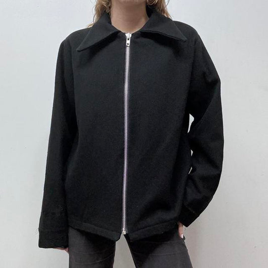 Black wool minimlaist jacket