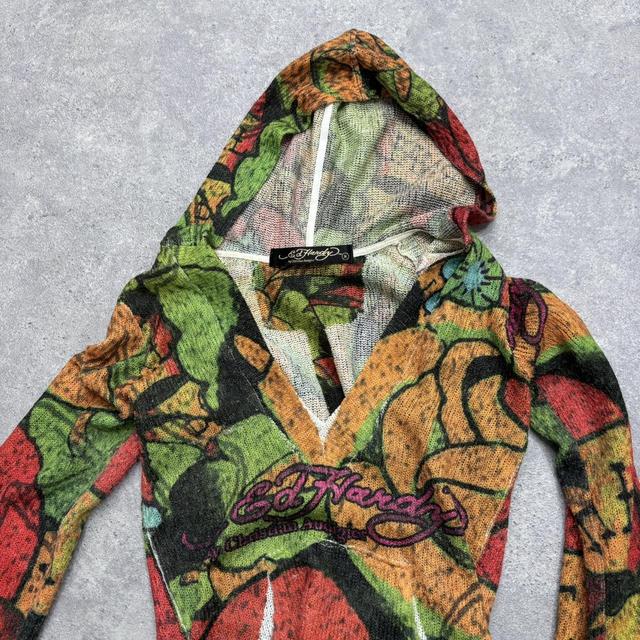 Graphic patterned slouchy flared hoodie