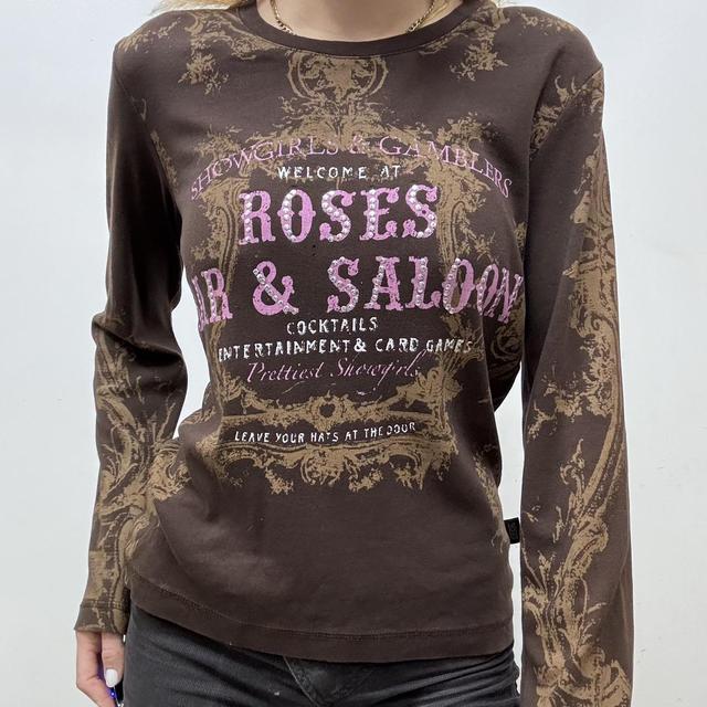 Brown graphic text top