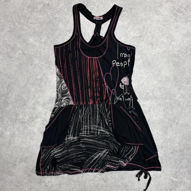 Black patterned abstract dress