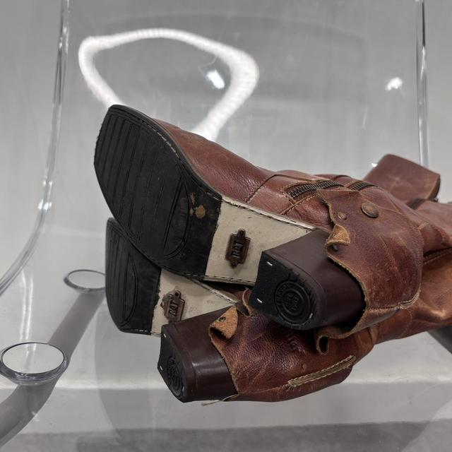 Tan leather campus boots