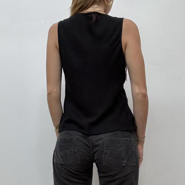 Vintage black drape beaded cami