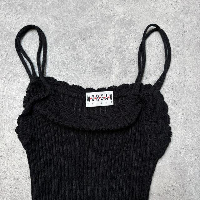 Ribbed sheer black vest