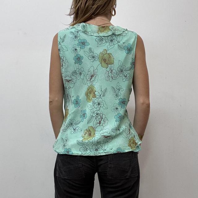 Vintage floral fairy silk flutter top