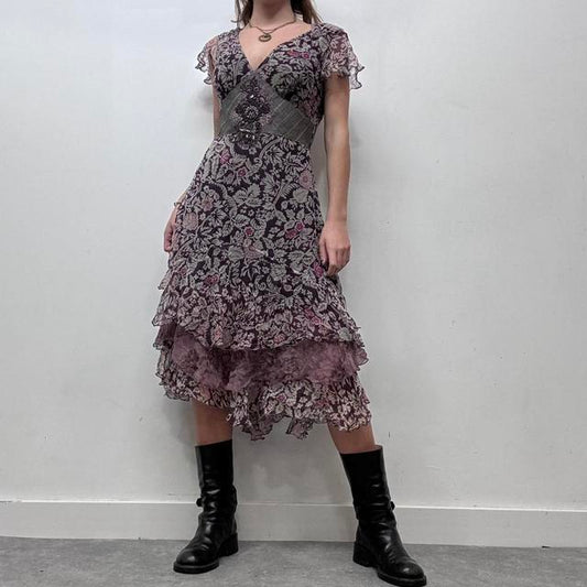 Silk ruffle twee dress