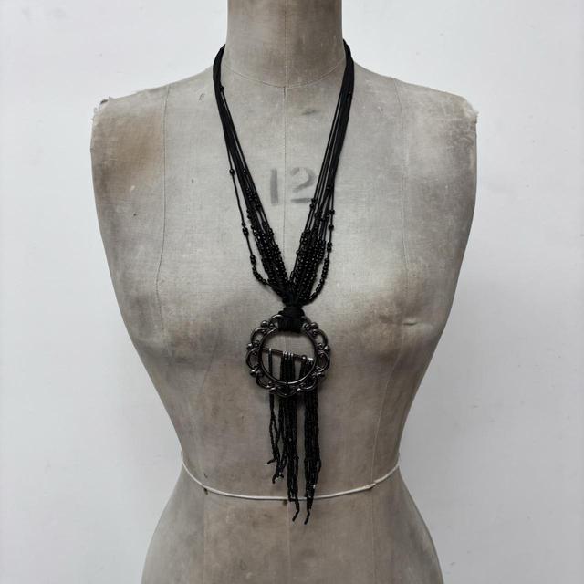 Black layered grunge necklace