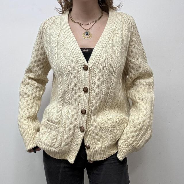 Cable knit oversized cardigan