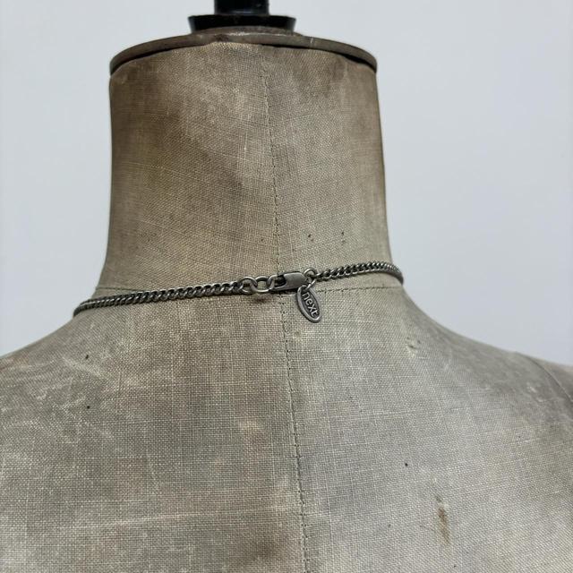 Hammered silver chain necklace