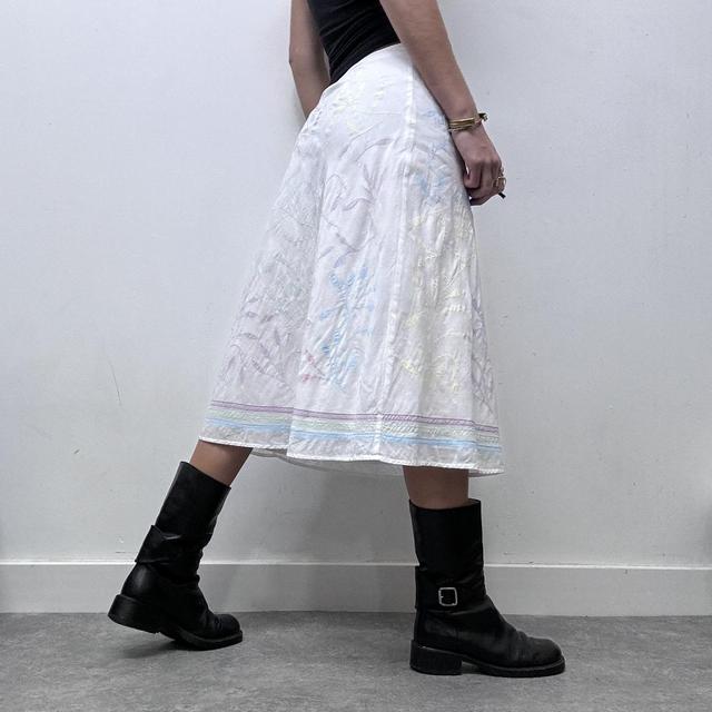 White cotton pastel aline skirt