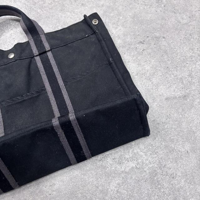 Black hermes canvas tote