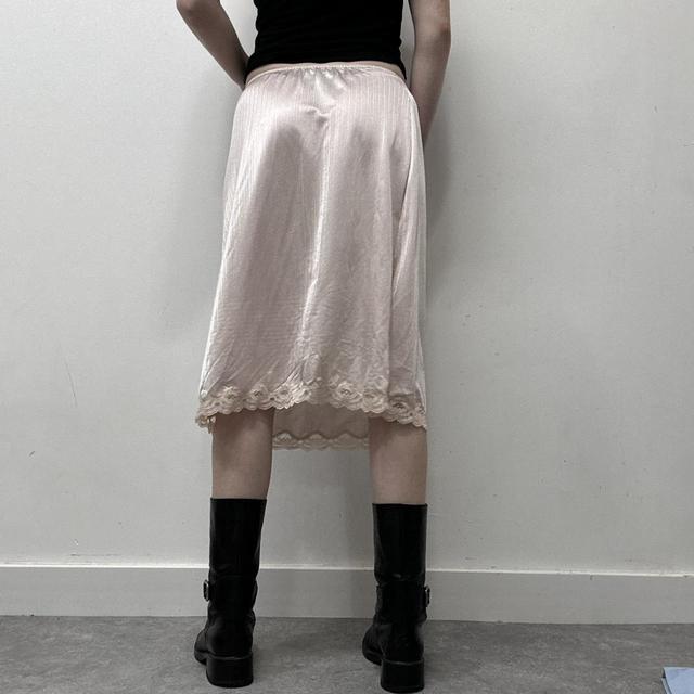 Coquette pink lace slip skirt