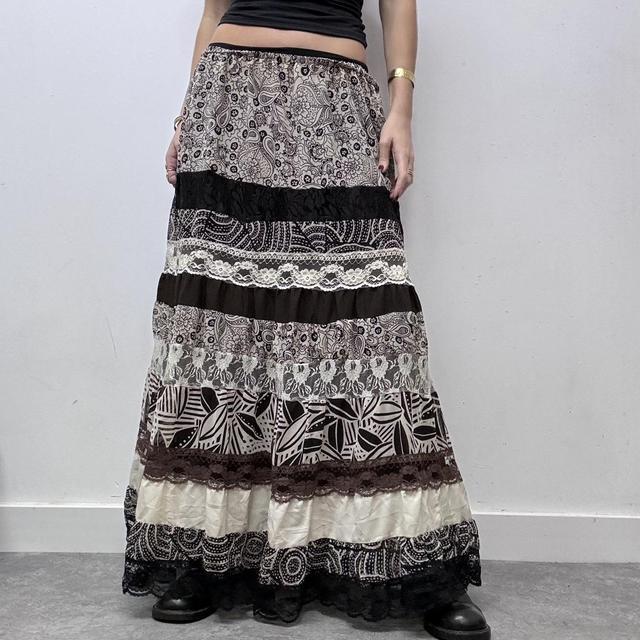 Layered lace tiered fairy maxi skirt