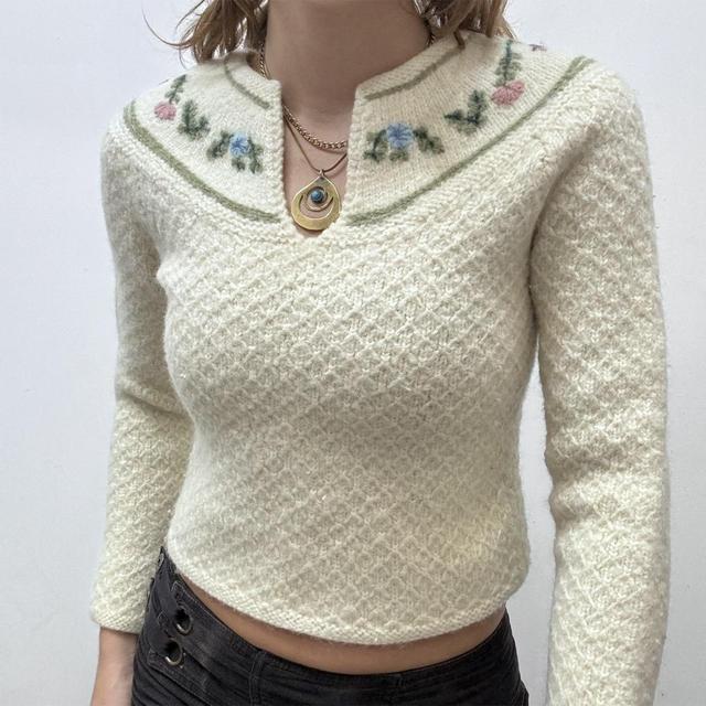 Prairie cable knit embroidered jumper