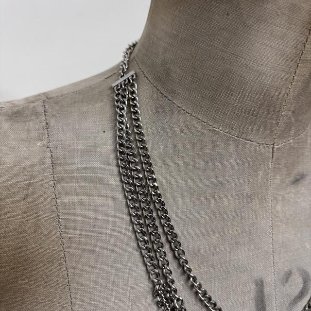 Layered silver chain necklace
