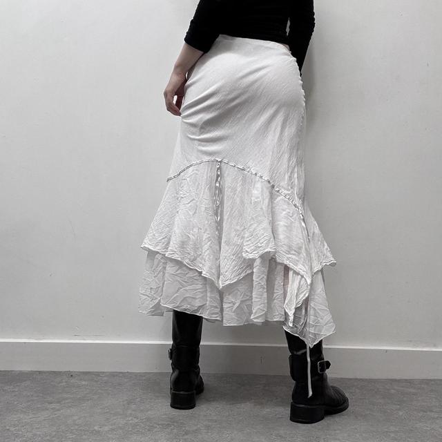White layered sheer cotton fairy skirt