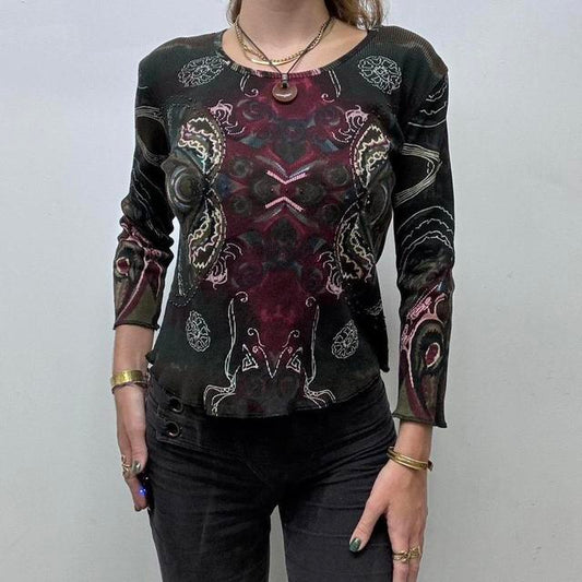 Graphic grunge ribbed fairy t-shirt