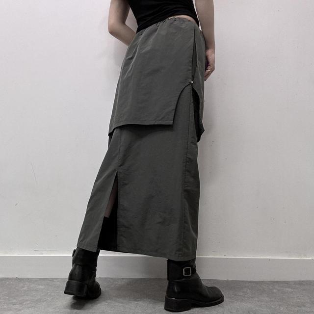 Layered midi tech skirt
