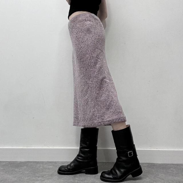 Pink tweed midi skirt