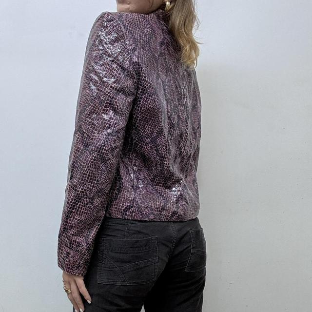 Purple snakeskin leather jacket