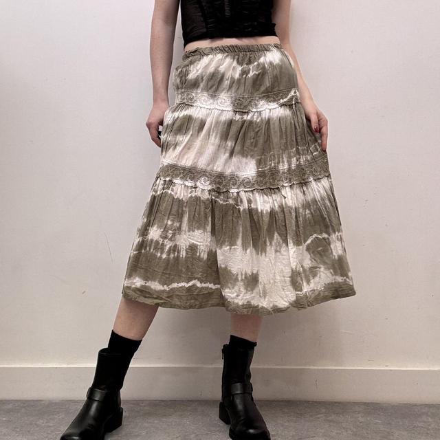 Distressed lace boho skirt