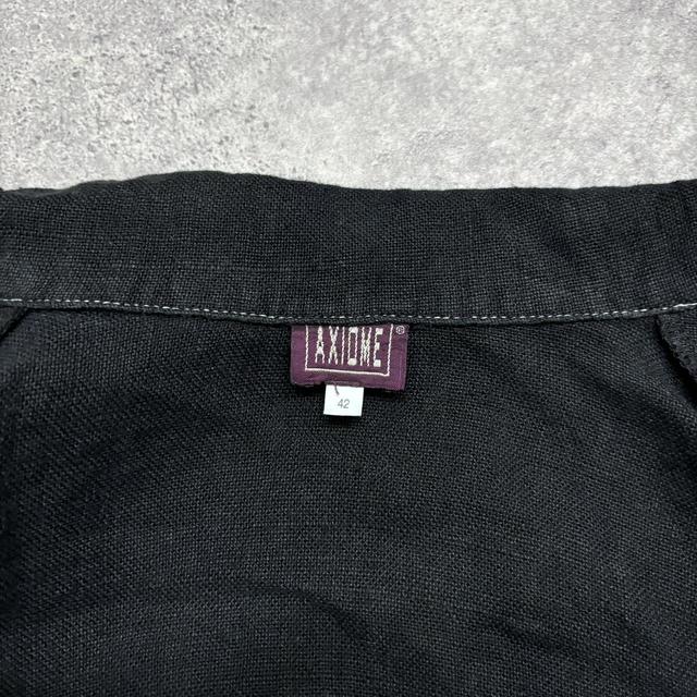 Cropped black linen jacket