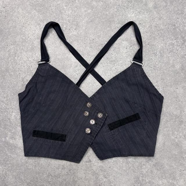 Cropped wrap waistcoat vest