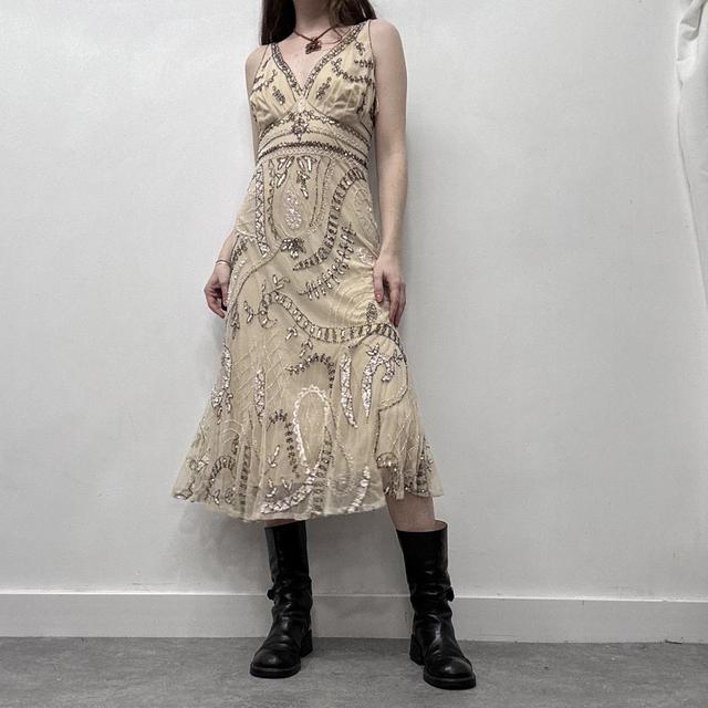 Sheer beaded floaty embelished dress