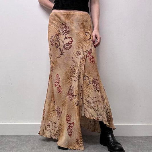 Paisley watercolour floaty maxi skirt