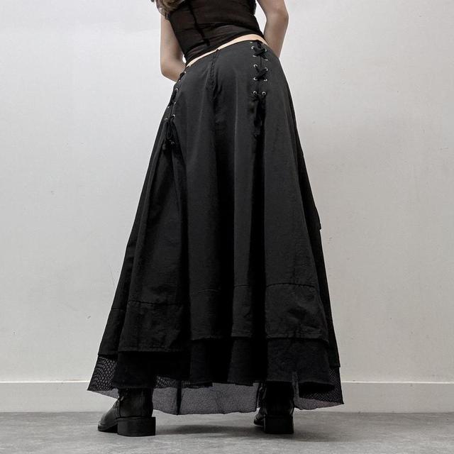 Grunge corset tech maxi skirt