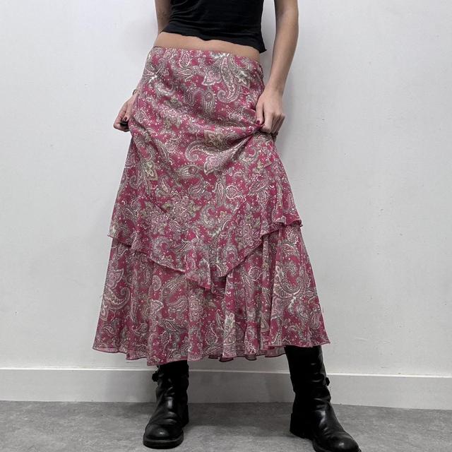 Layered paisley fairy maxi skirt