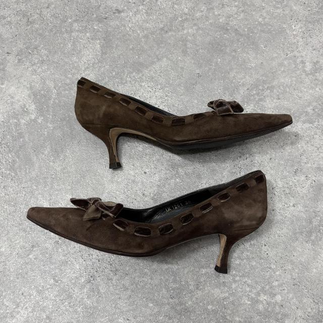 Vintage bow kitten heel y2k shoes