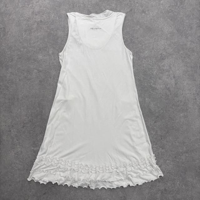 White cop copine ruffle midi dress