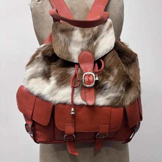 Cowhide leather backpack