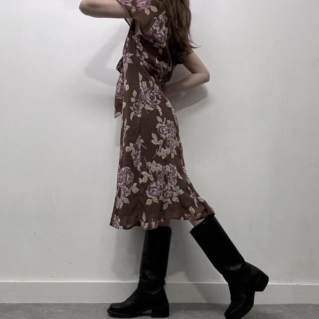 Boho brown floral summer dress
