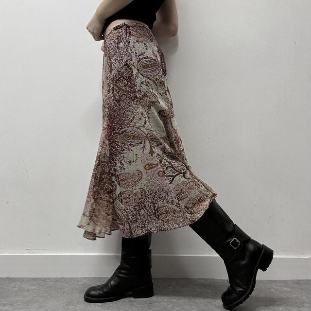 Paisley watercolour floaty midi skirt
